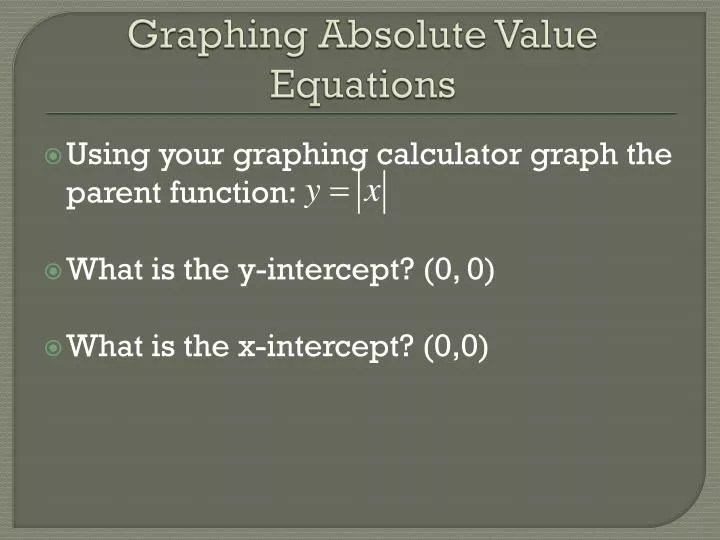 PPT Graphing Absolute Value Equations PowerPoint Presentation, free