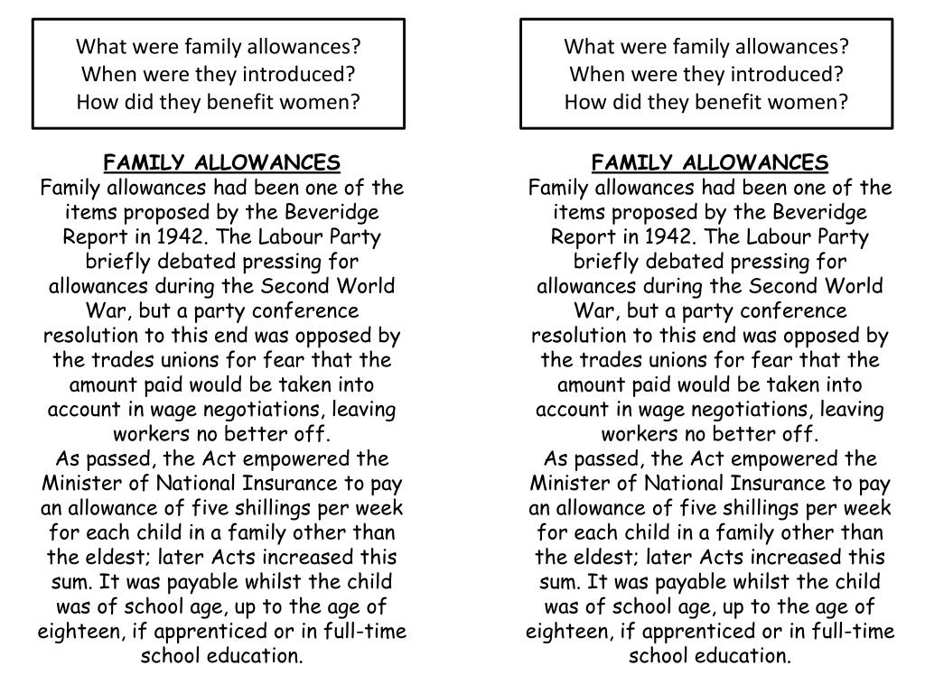 PPT FAMILY ALLOWANCES PowerPoint Presentation, free download ID2524068
