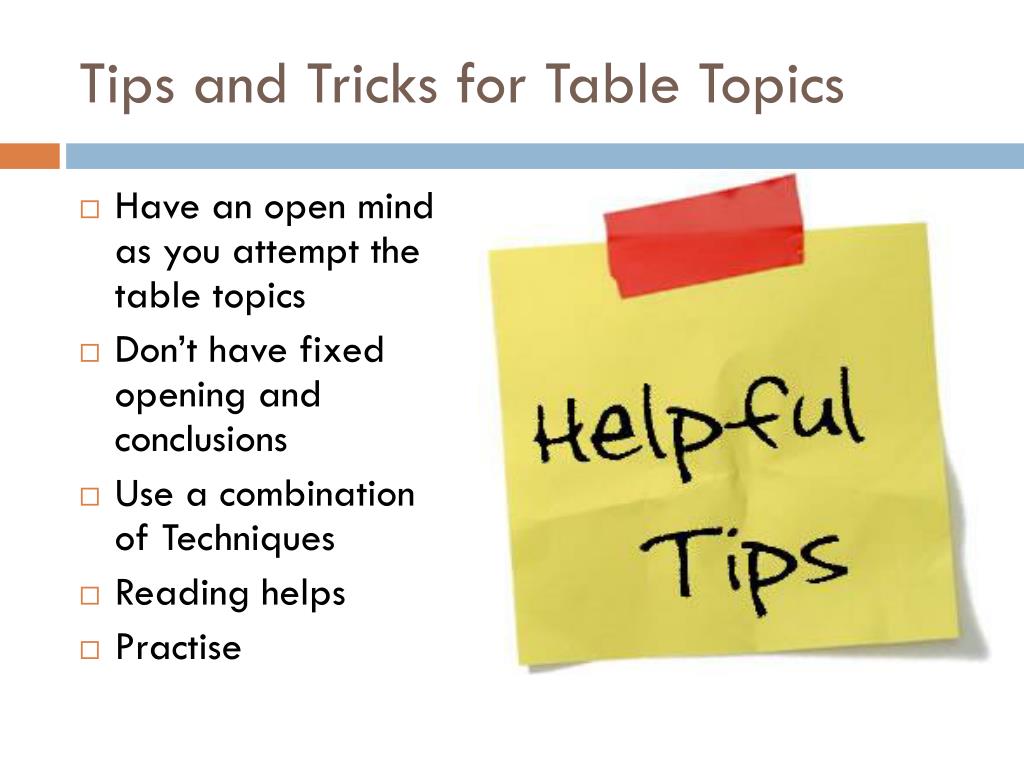 PPT Table Topics PowerPoint Presentation, free download ID2524789