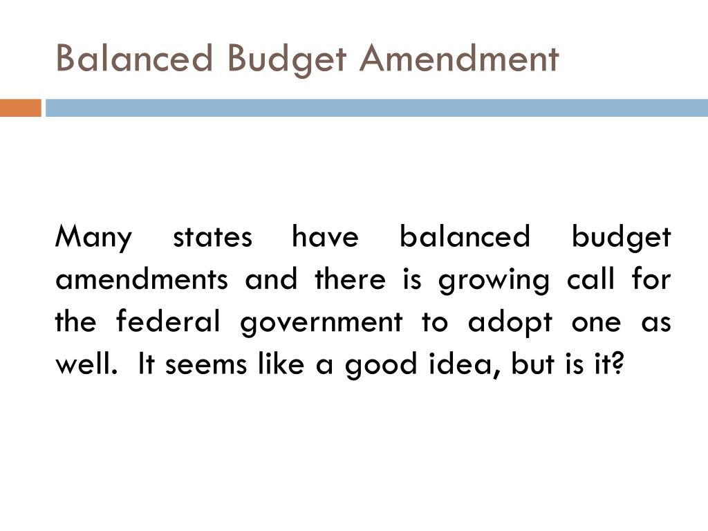 PPT A Balanced Budget Amendment PowerPoint Presentation, free