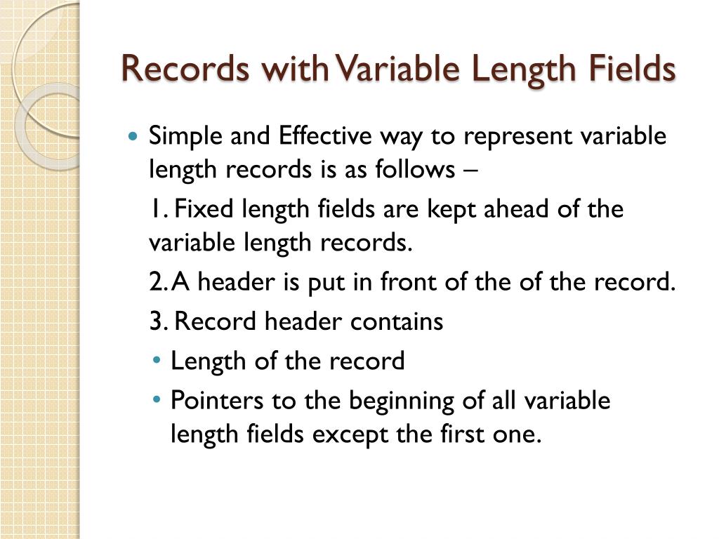 PPT Variable Length Data and Records PowerPoint Presentation, free
