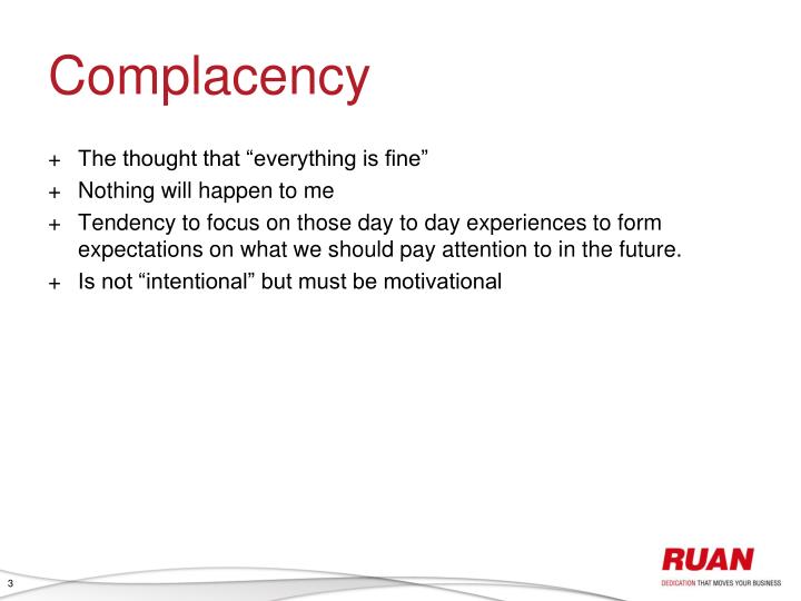 PPT Awareness of Complacency Safety & Compliance PowerPoint