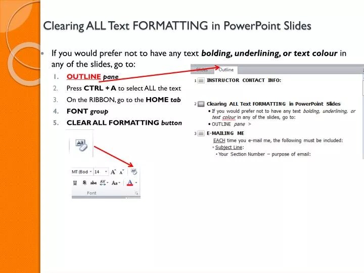 PPT Clearing ALL Text FORMATTING in PowerPoint Slides PowerPoint PPT Clearing ALL Text FORMATTING in PowerPoint Slides PowerPoint