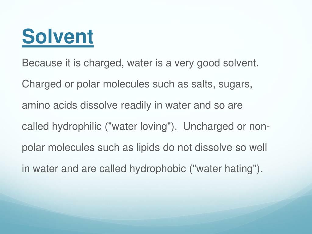 PPT Water is the solvent of life. PowerPoint Presentation, free