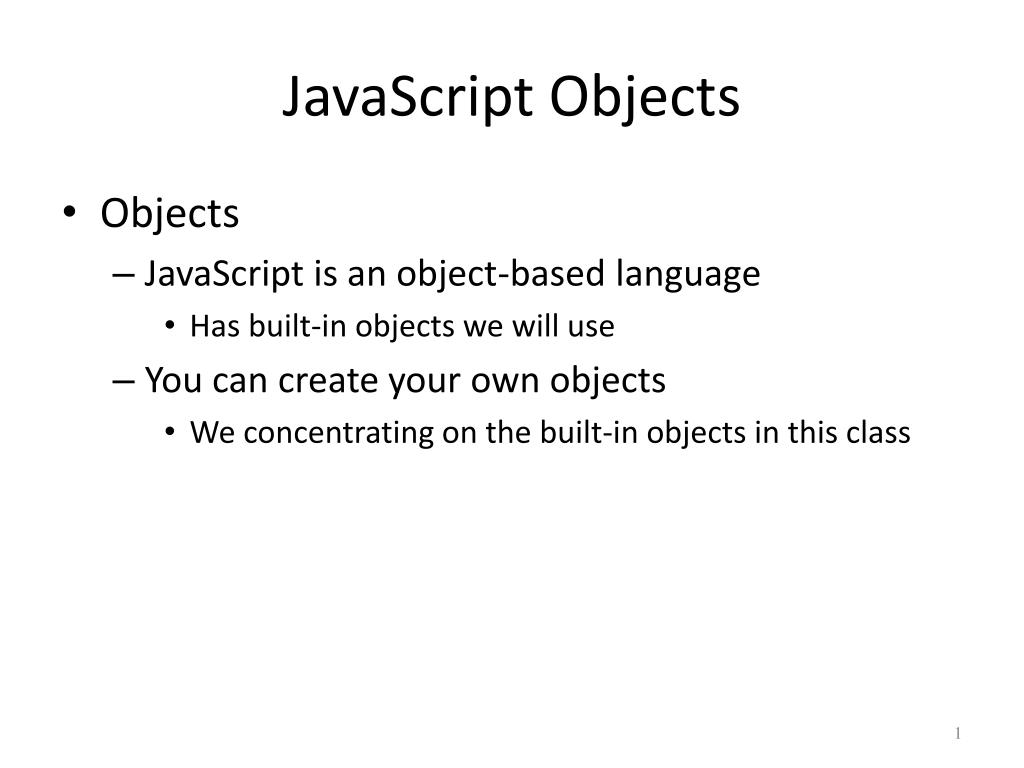 PPT JavaScript Objects PowerPoint Presentation, free download ID