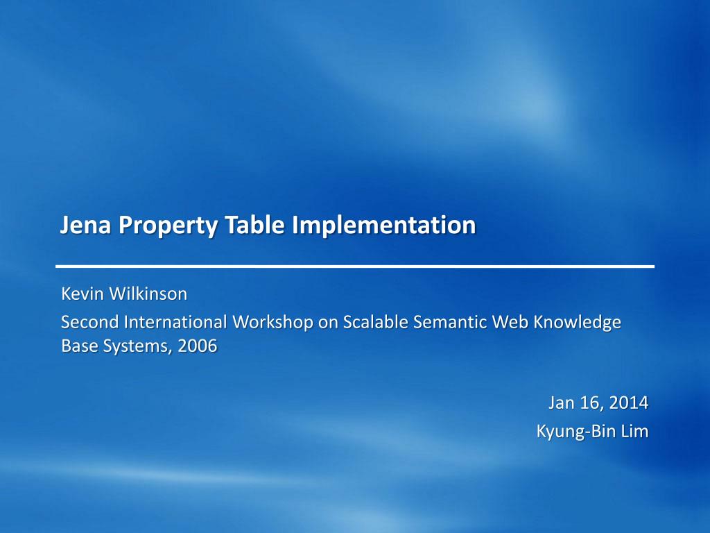 PPT Jena Property Table Implementation PowerPoint Presentation, free