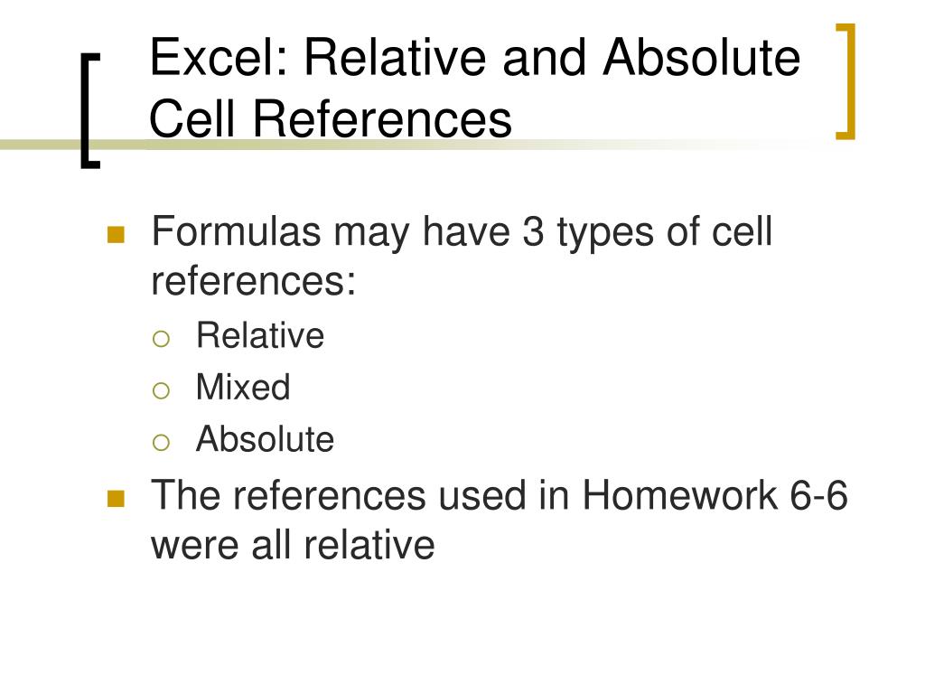 PPT Excel Relative and Absolute Cell References, Fill and