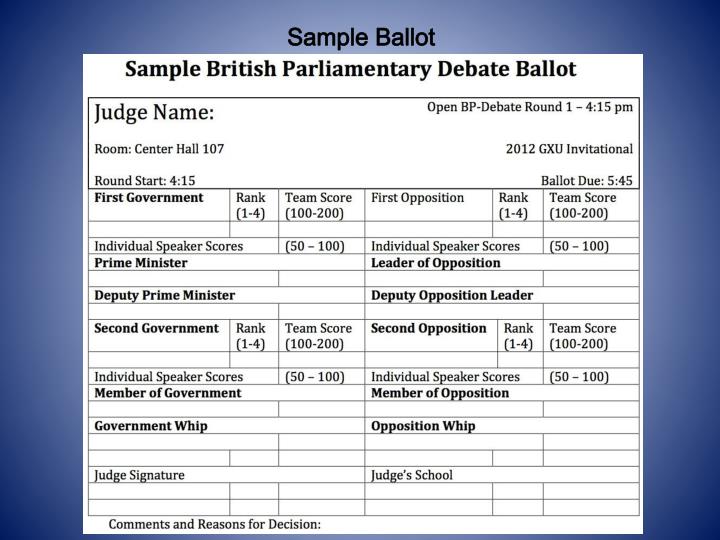 PPT Judging British Parliamentary Debate PowerPoint Presentation ID