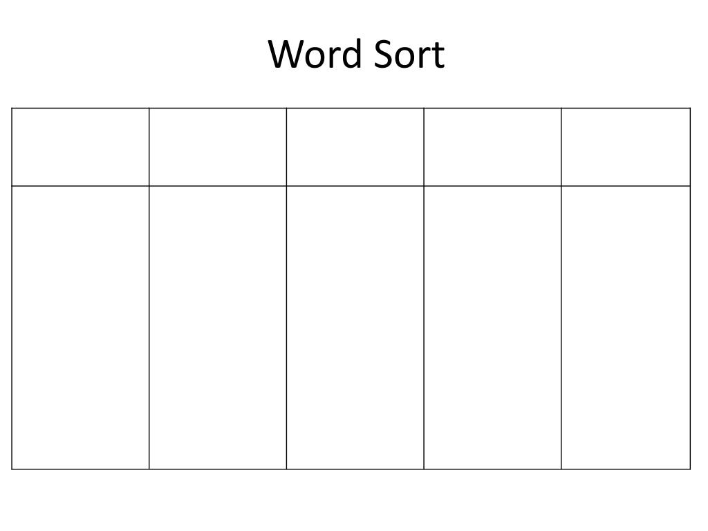PPT Word Sort PowerPoint Presentation, free download ID2563839