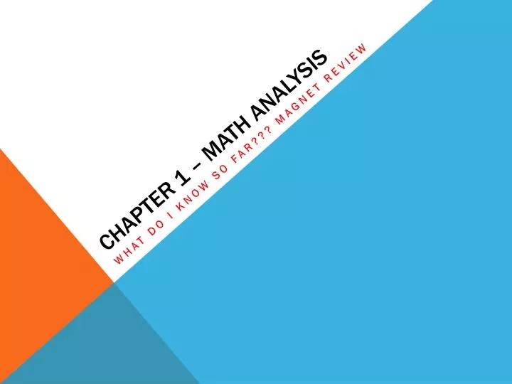 PPT Chapter 1 MATH ANALYSIS PowerPoint Presentation, free download