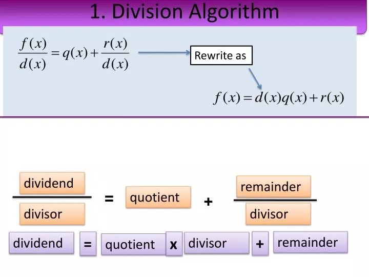 PPT 1. Division Algorithm PowerPoint Presentation, free download ID