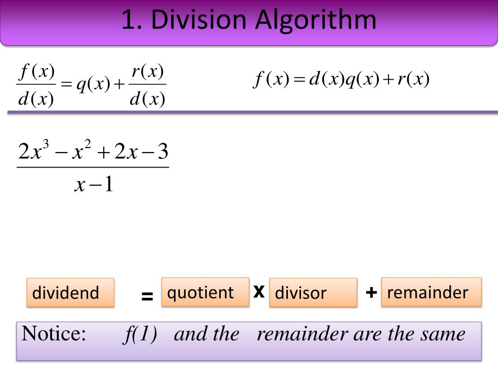 PPT 1. Division Algorithm PowerPoint Presentation, free download ID