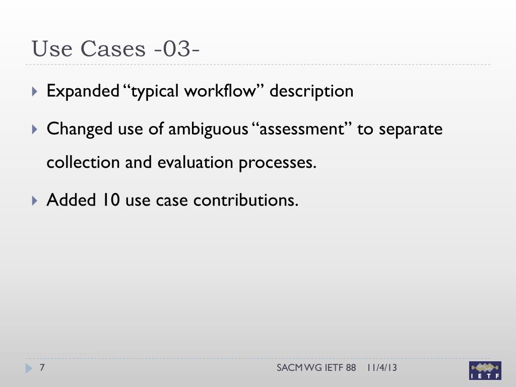 PPT Terminology and Use Cases Status Report PowerPoint Presentation