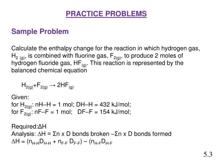 PPT PRACTICE PROBLEMS Sample Problem PowerPoint Presentation, free