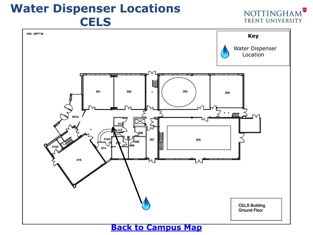 PPT Water Dispenser Locations Clifton Campus PowerPoint Presentation
