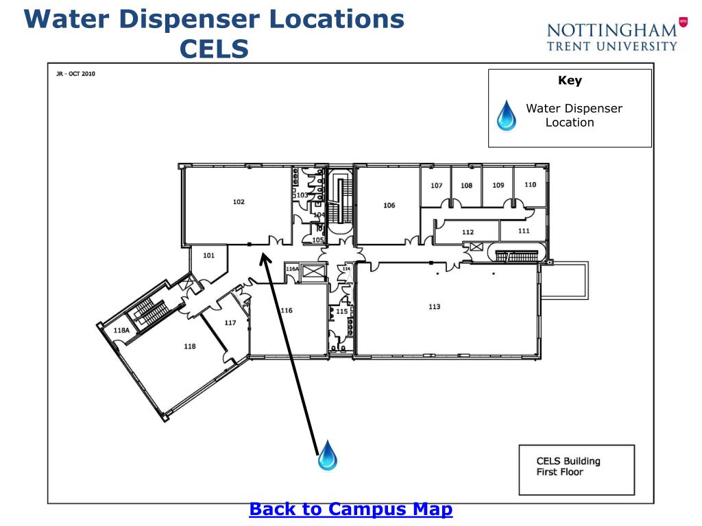 PPT Water Dispenser Locations Clifton Campus PowerPoint Presentation
