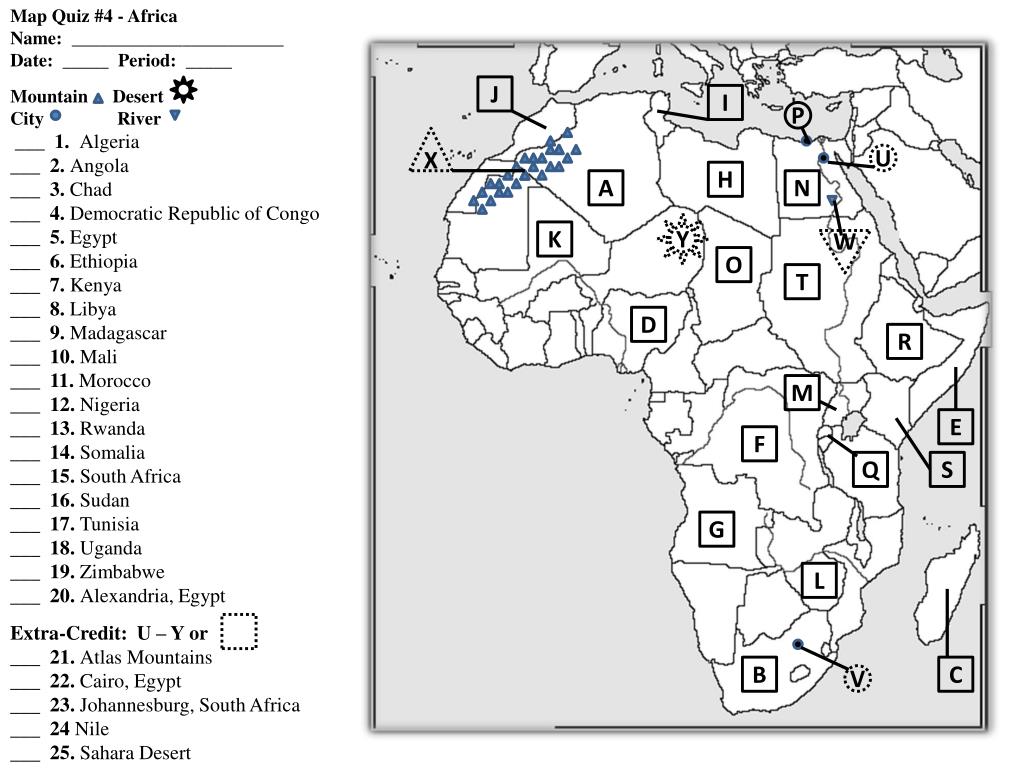 PPT Africa Map Activity & Quizzes PowerPoint Presentation, free