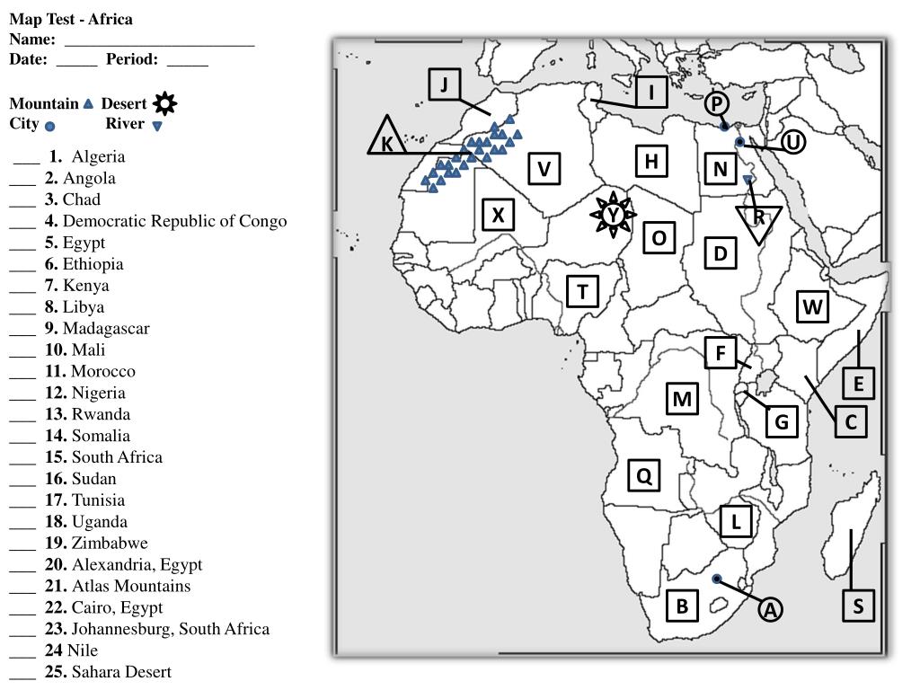 PPT Africa Map Activity & Quizzes PowerPoint