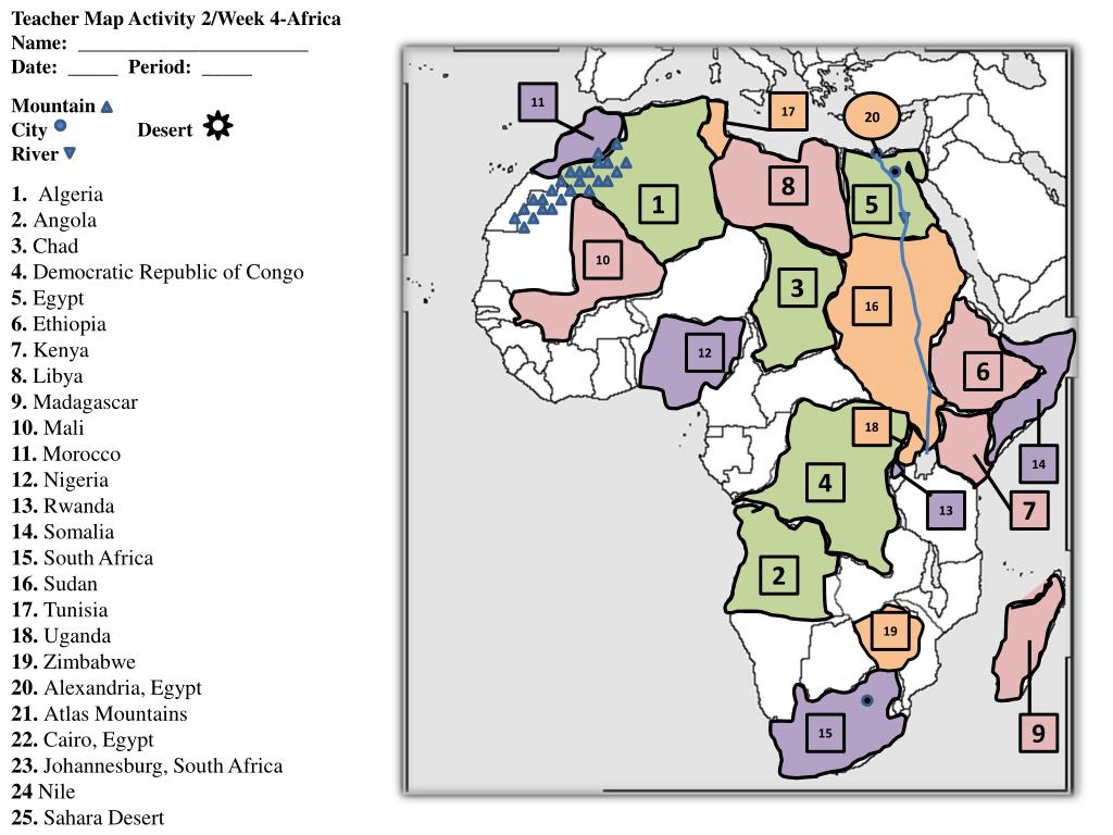 Africa Map Activity Project Ideas PPT Africa Map Activity & Quizzes PowerPoint Presentation, free
