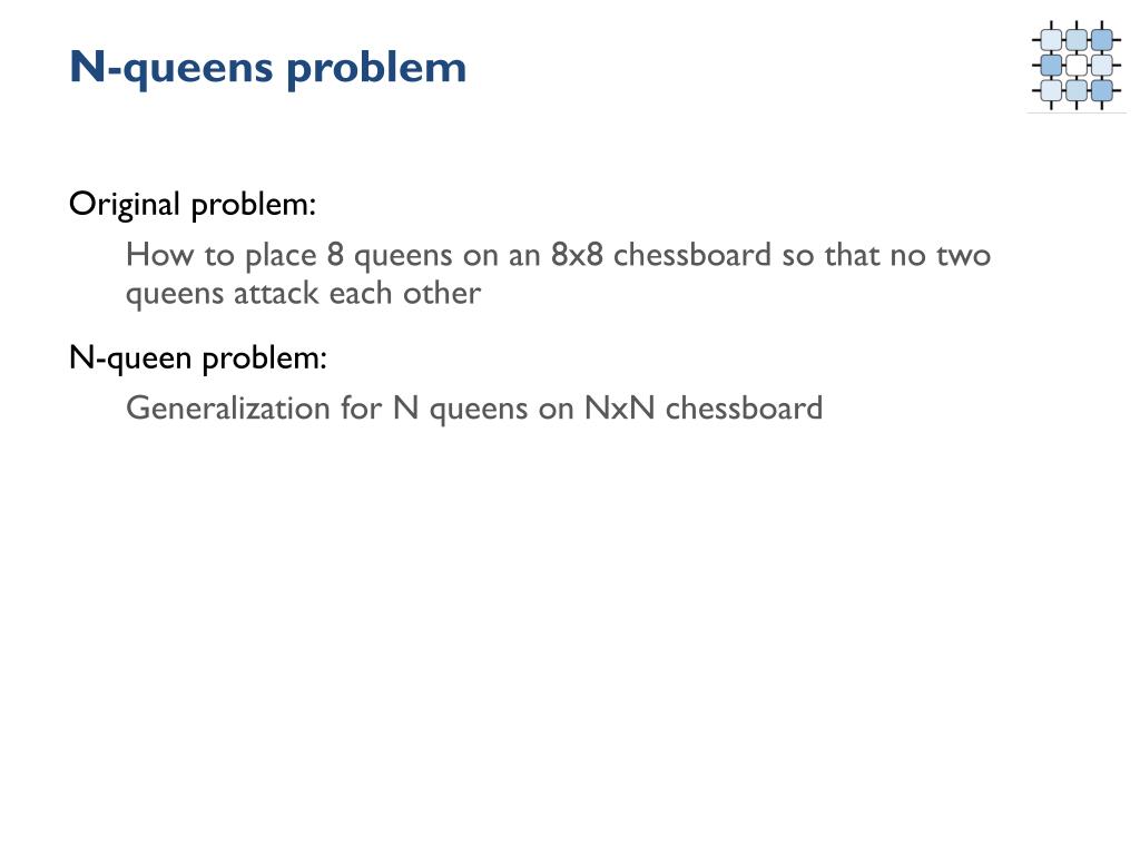 PPT Nqueens problem PowerPoint Presentation, free download ID2577825
