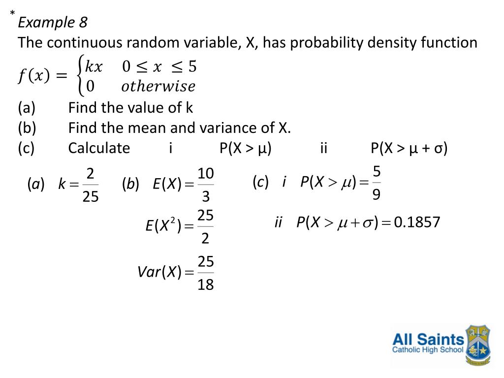 PPT Continuous Random Variables PowerPoint Presentation, free