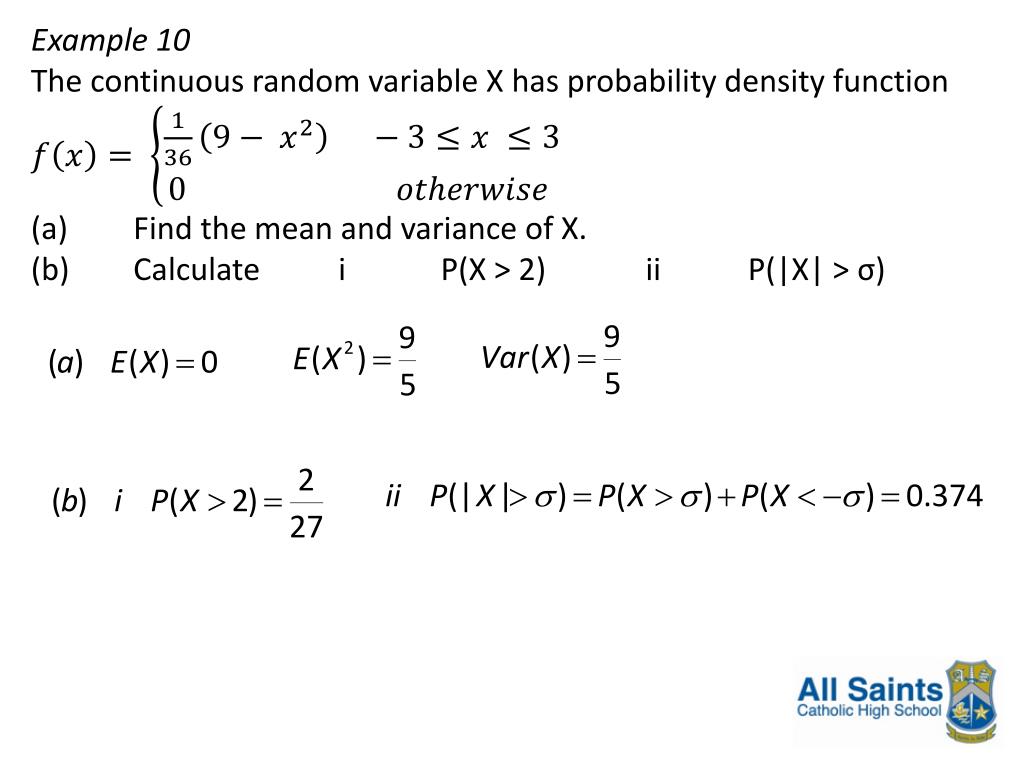 PPT Continuous Random Variables PowerPoint Presentation, free