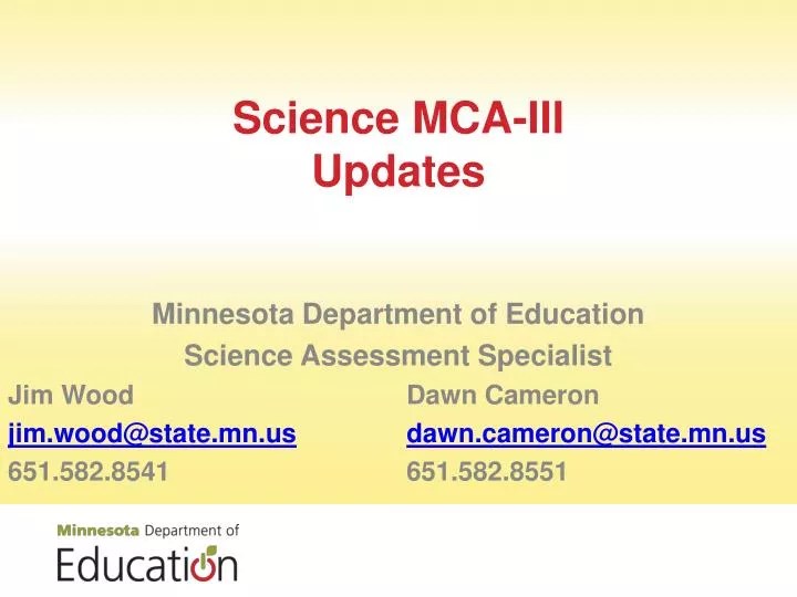 PPT Science MCAIII Updates PowerPoint Presentation, free download