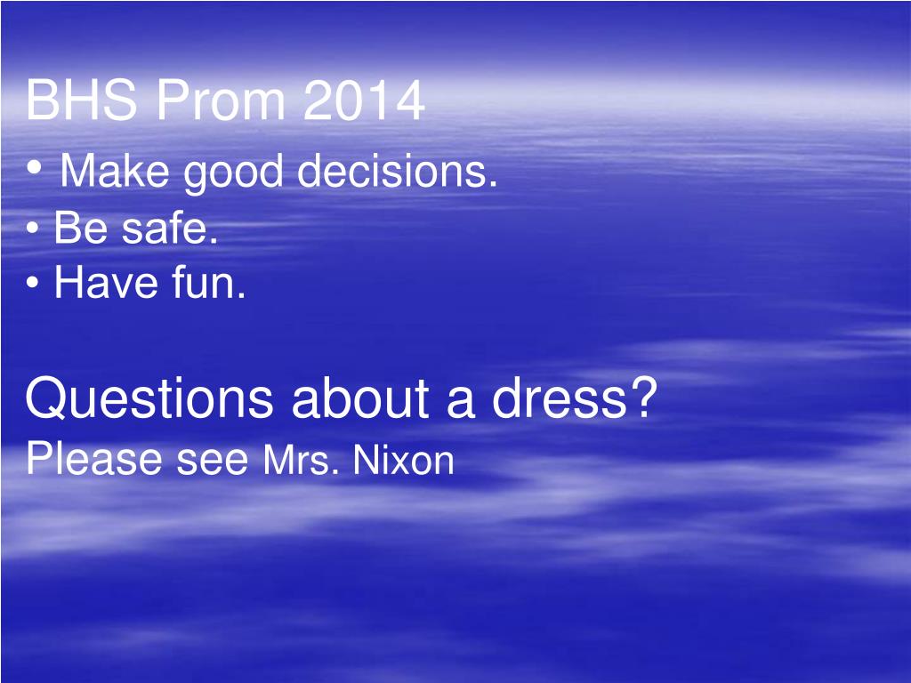 PPT BHS PROM DRESS CODE PowerPoint Presentation, free download ID