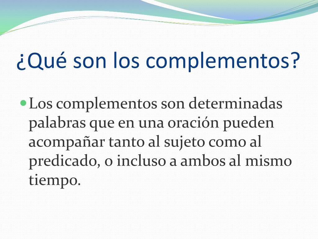 PPT Los Complementos PowerPoint Presentation, free download ID2582815