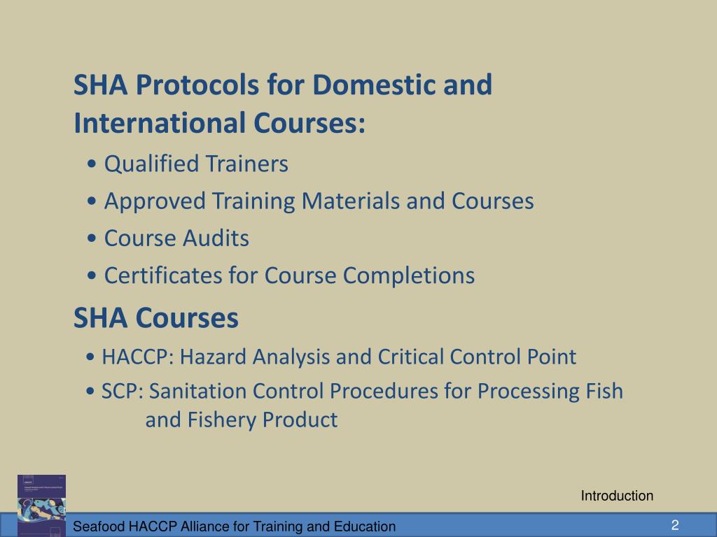 PPT National Seafood HACCP Alliance for Training and Education