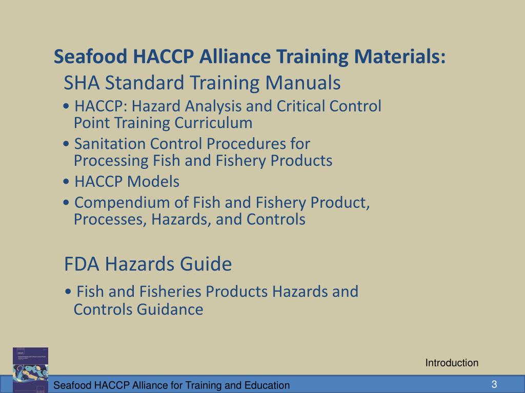 PPT National Seafood HACCP Alliance for Training and Education