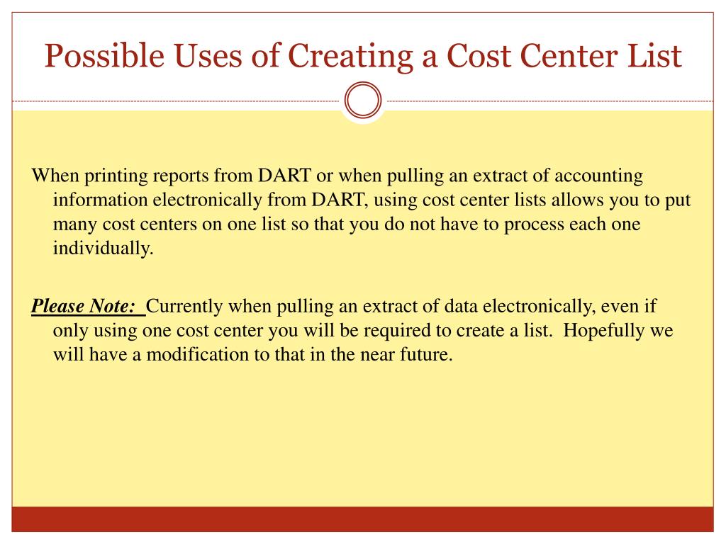 PPT How to a Create Cost Center List PowerPoint Presentation, free