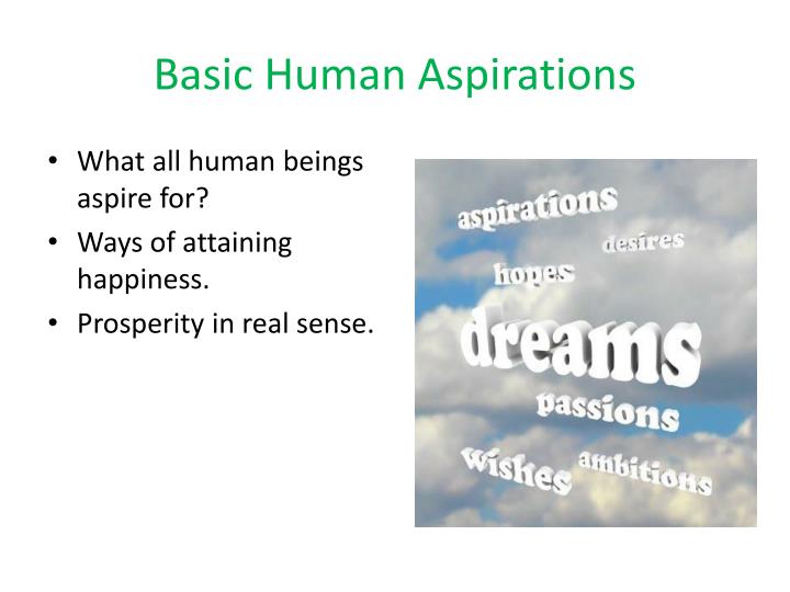 PPT Continuous Happiness and Prosperity A look at basic Human Aspirations PowerPoint