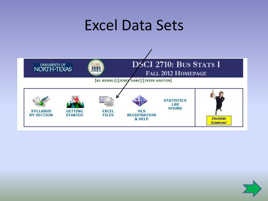 PPT Excel Data Sets PowerPoint Presentation, free download ID2591094