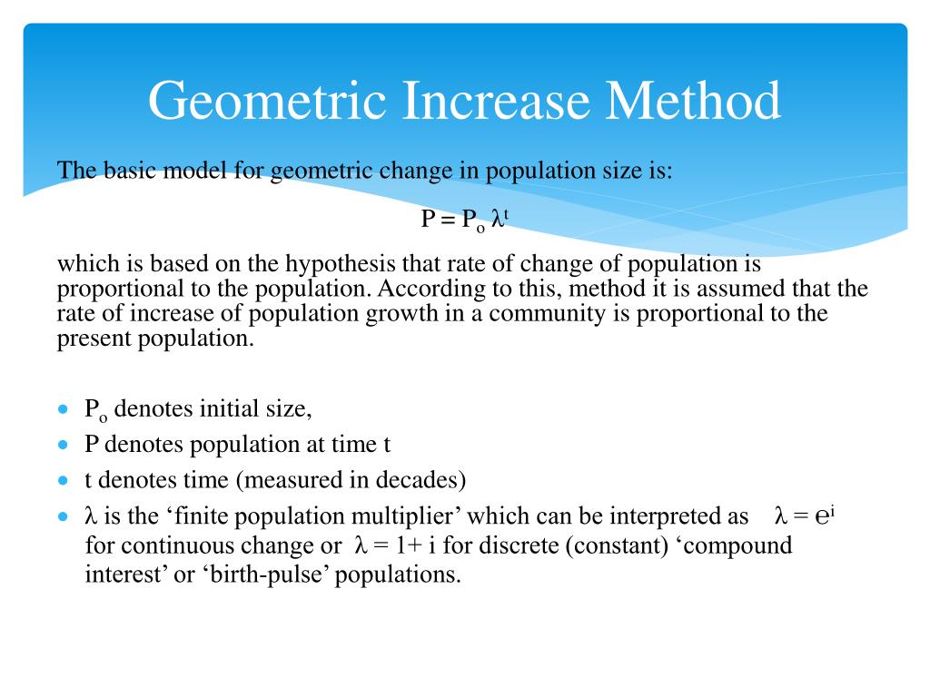 PPT Population Forecasting using Geometric Increase Method PowerPoint