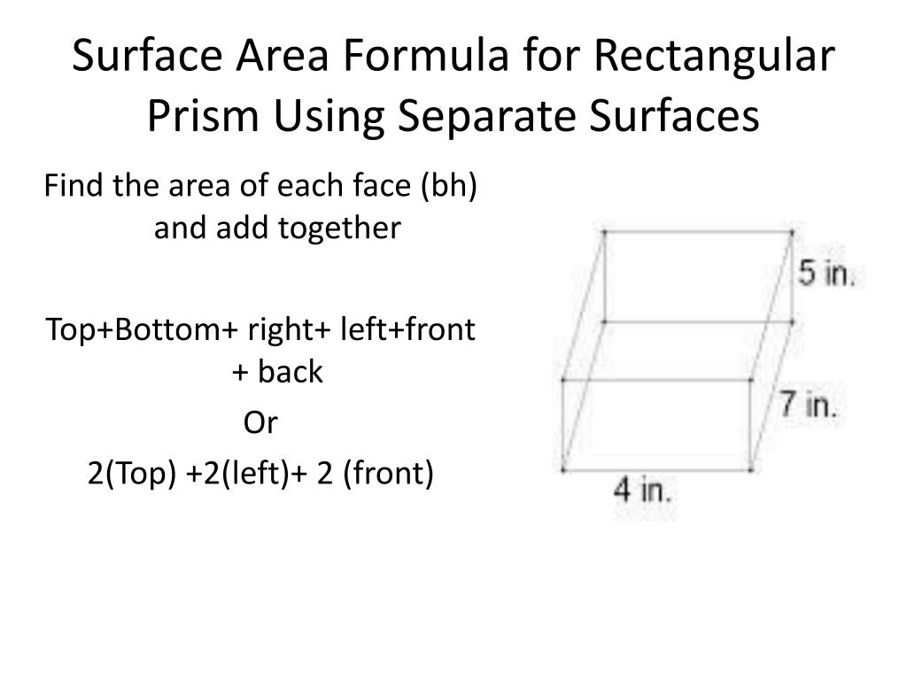 PPT 10.5 Surface Area of Prism PowerPoint Presentation, free download
