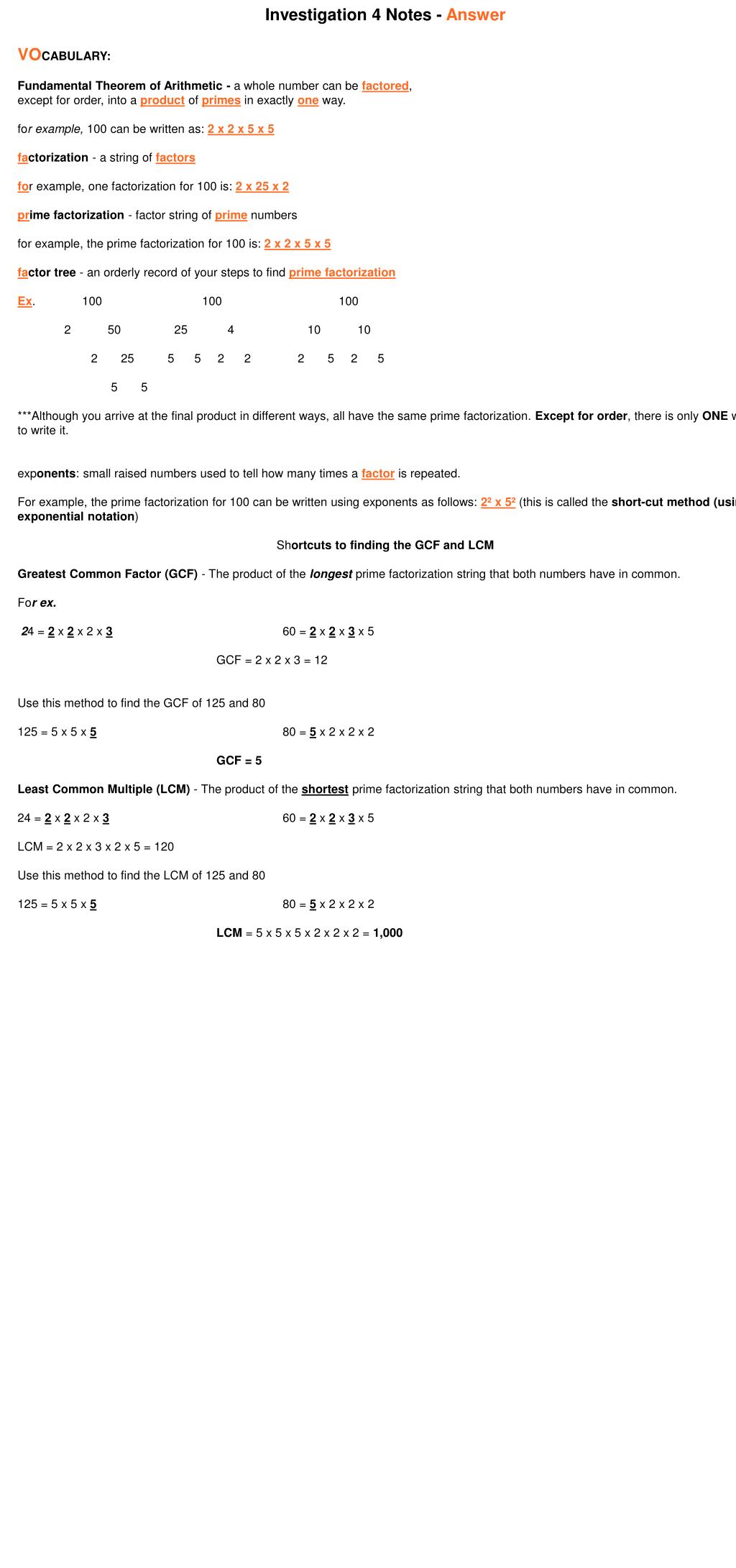 Prime Time: Homework Examples from ACE Investigation.