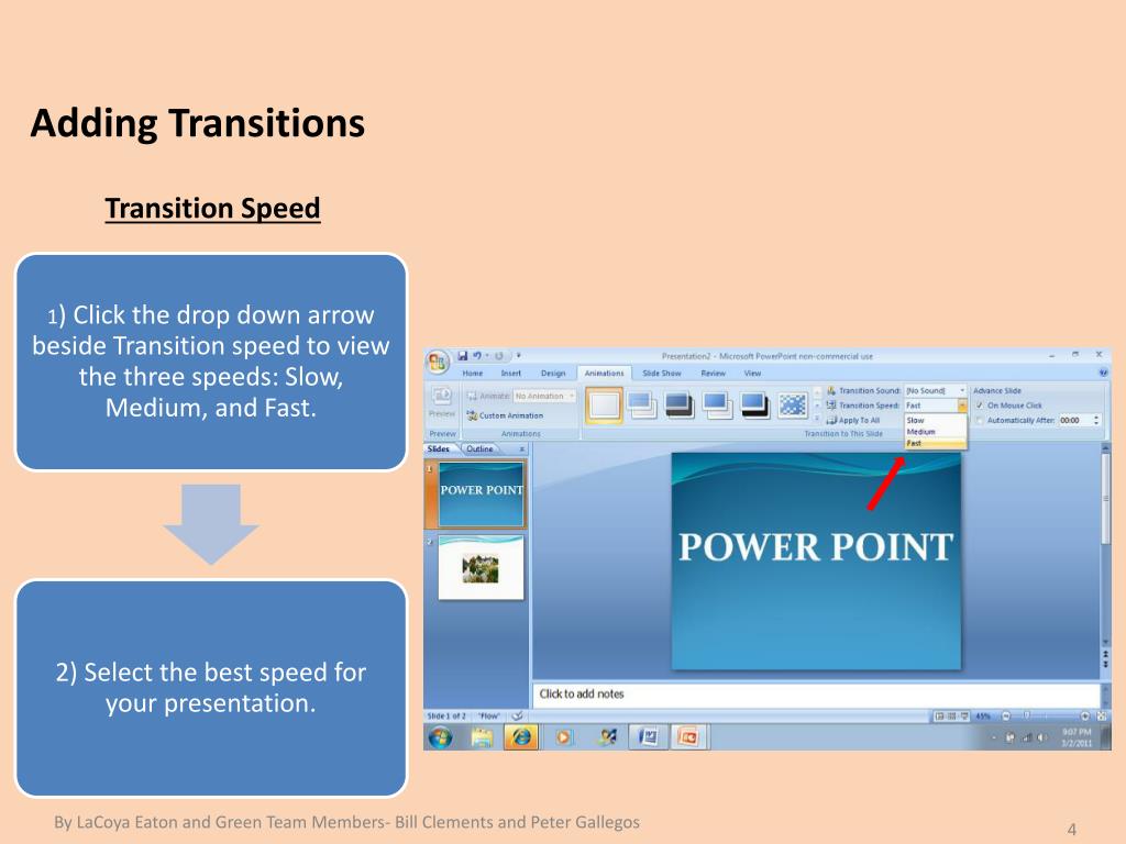 PPT A Power Point Tutorial How to Add Transitions PowerPoint