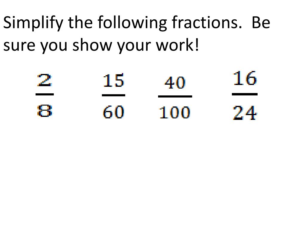 PPT How to Simplify Fractions PowerPoint Presentation, free download