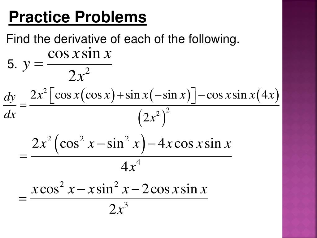 PPT Derivatives of Sine and Cosine PowerPoint Presentation, free
