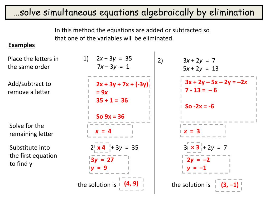 PPT Simultaneous equations PowerPoint Presentation, free download