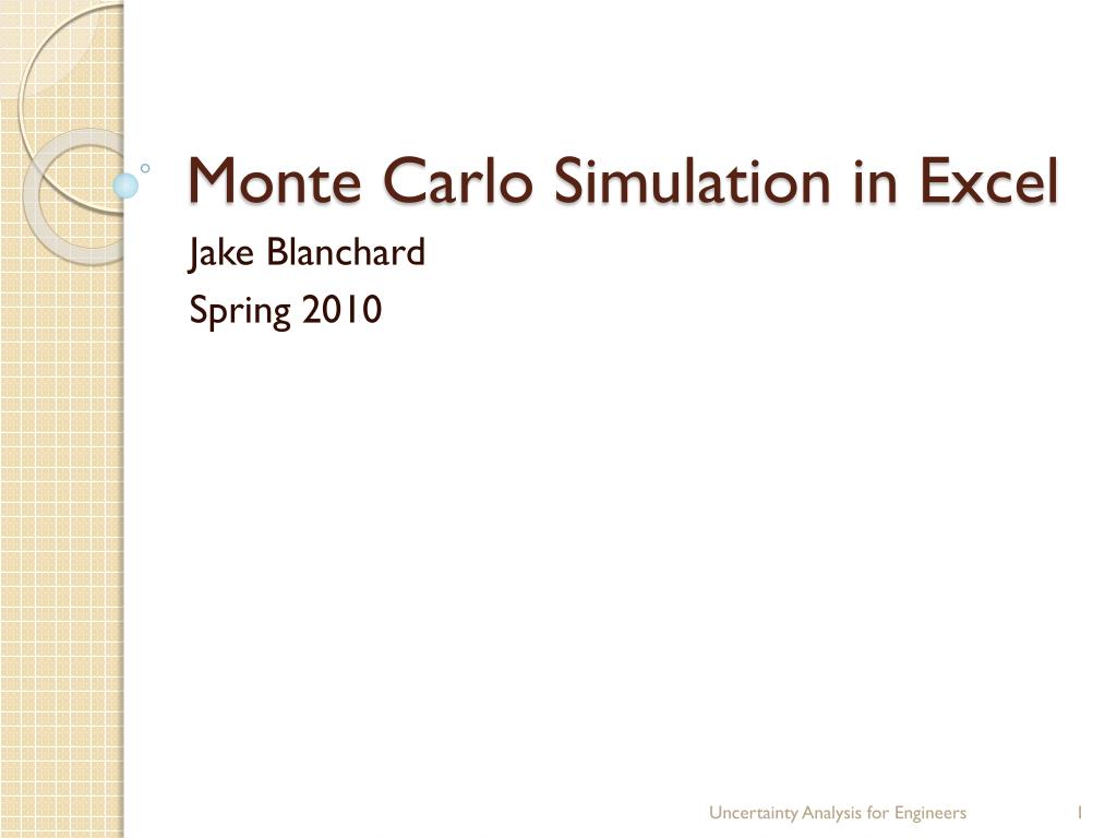 PPT Monte Carlo Simulation in Excel PowerPoint Presentation, free