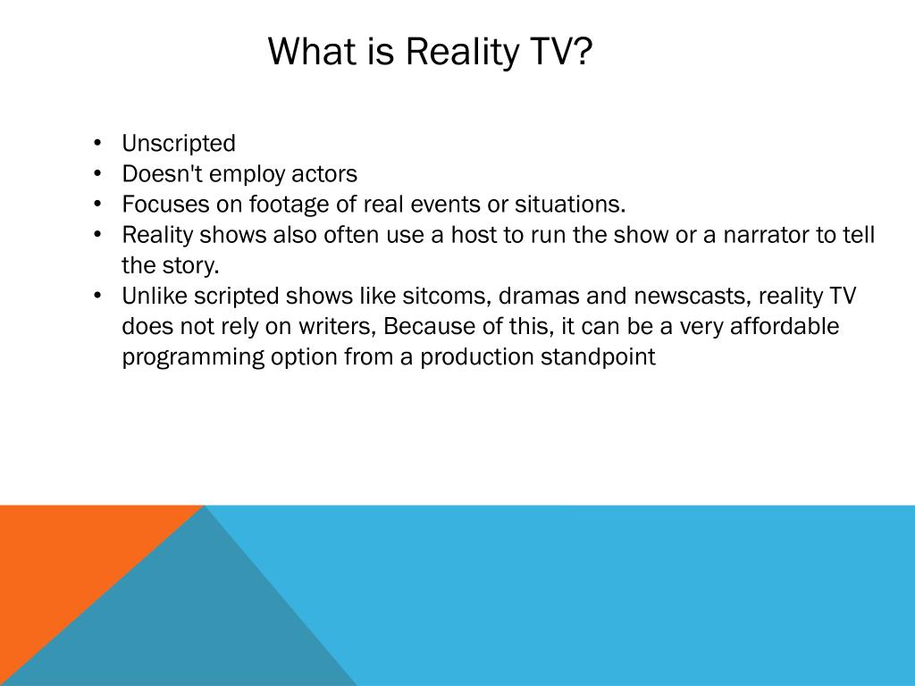 PPT Reality TV 101 PowerPoint Presentation, free download ID2600371