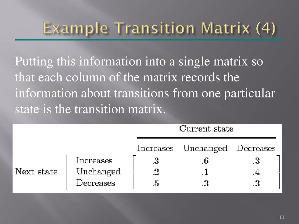 PPT 8.1 The Transition Matrix PowerPoint Presentation, free download