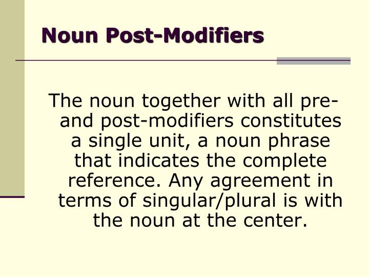 PPT Nouns PostModifiers PowerPoint Presentation ID2605831