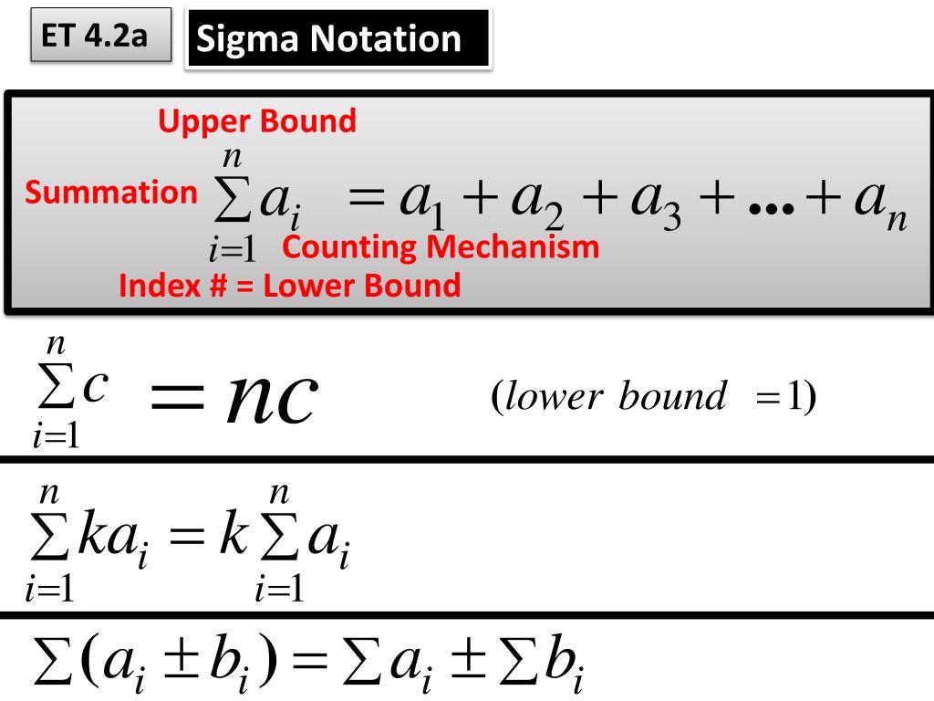 PPT Sigma Notation PowerPoint Presentation, free download ID2606098