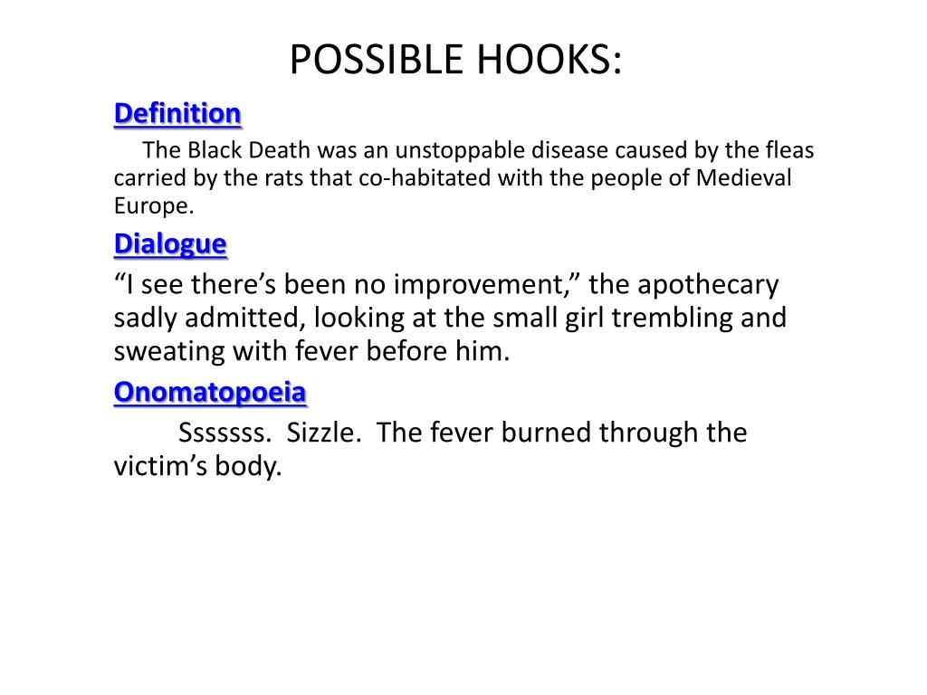 PPT POSSIBLE HOOKS PowerPoint Presentation, free download ID2606679