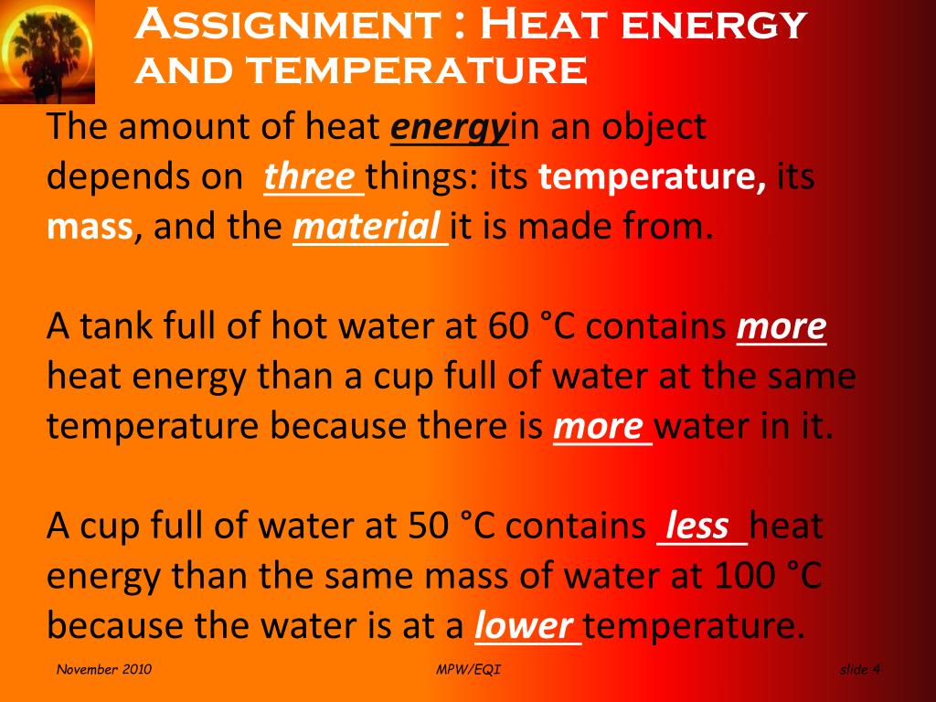 PPT 11.f.21 Heat energy PowerPoint Presentation, free download ID