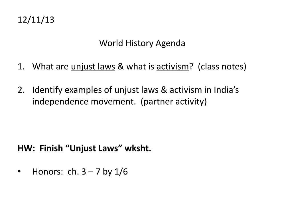 PPT 12/11/13 “Unjust laws” PowerPoint Presentation, free download