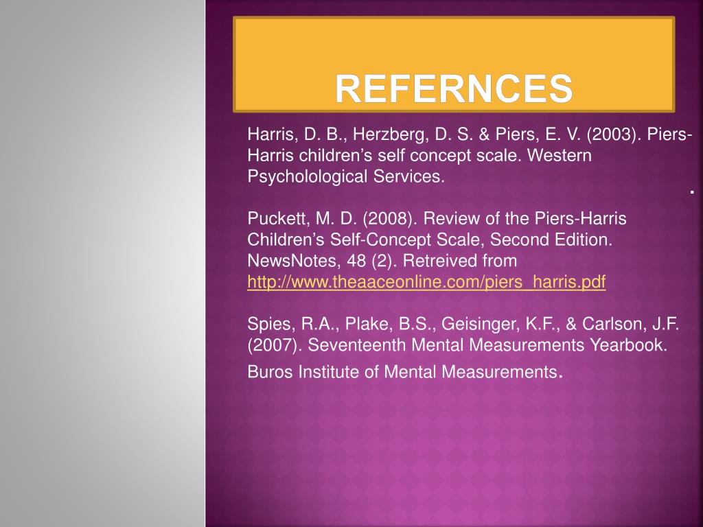 PPT PiersHarris 2 Children Self Concept Scale PowerPoint